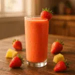 Strawberry Pineapple Smoothie in tall glass