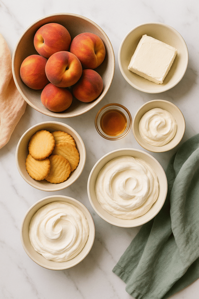 Ingredients for Bourbon Peach Icebox Cake