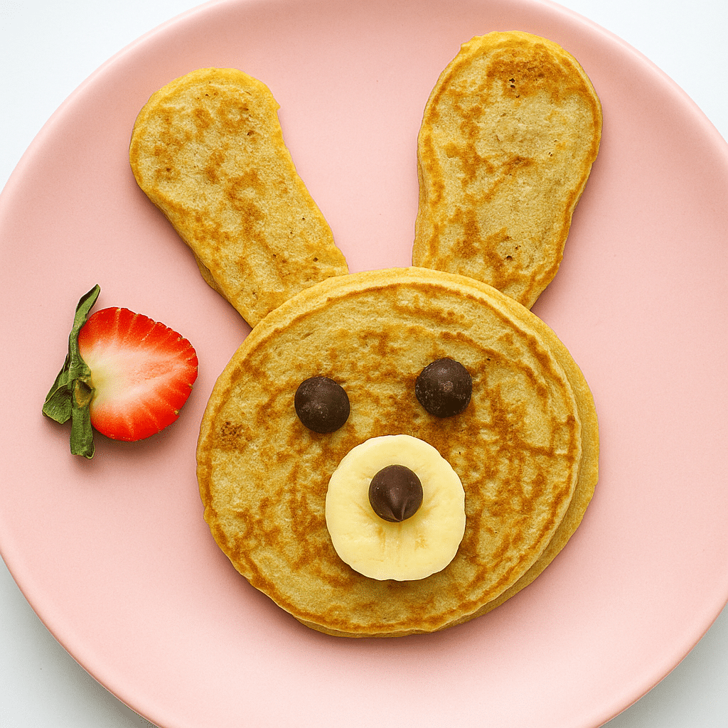 Bunny pancakes on breakfast