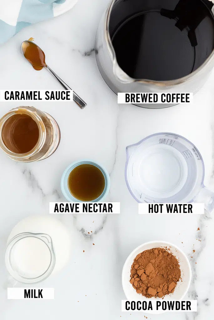 Ingredients for caramel mocha