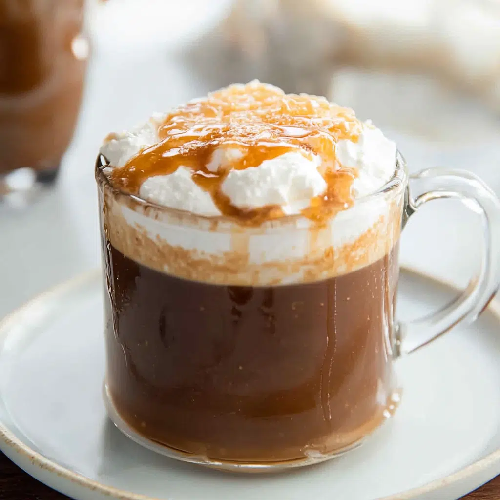 Caramel mocha served with whipped topping