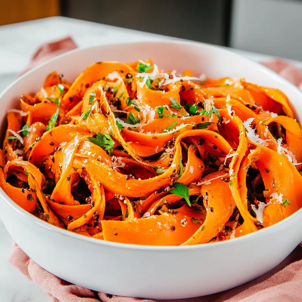 Carrot ribbon salad served