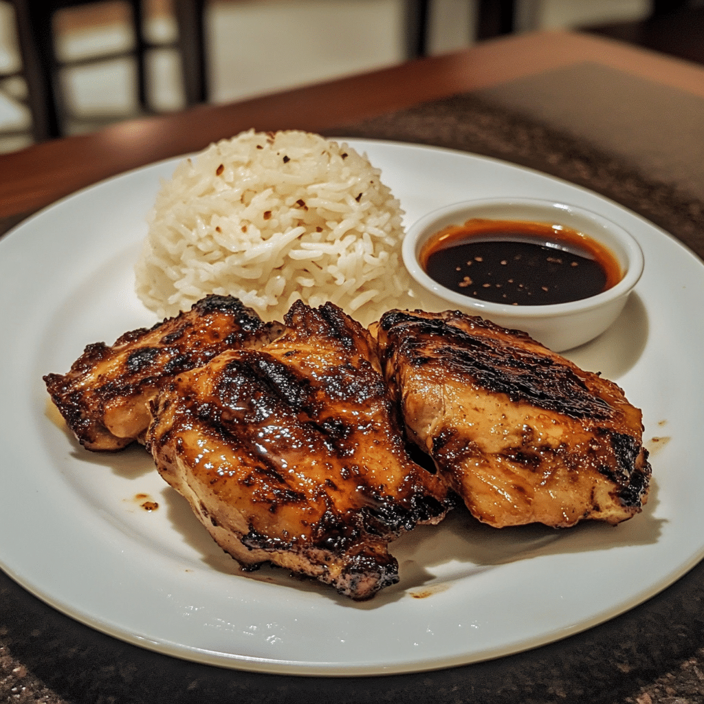 Chicken Inasal Recipe with Garlic Rice and Vinegar Dip