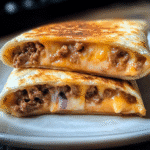 grilled cheese burrito with crispy cheese crust