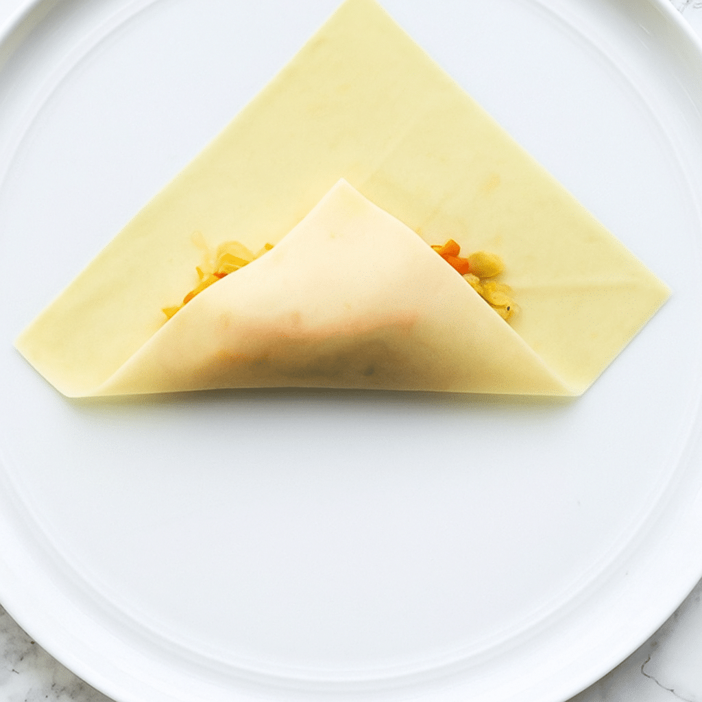 rolling vegetable egg roll