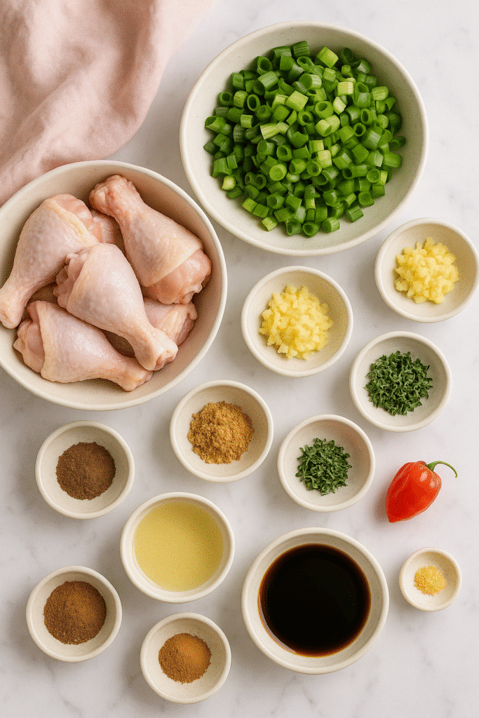 jerk chicken recipe oven ingredients laid out