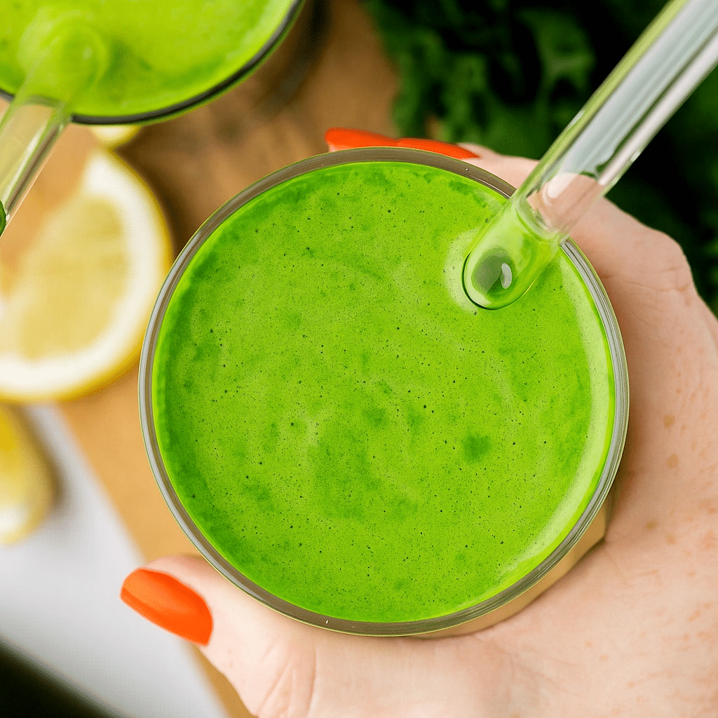 kale juice recipe served cold in glass