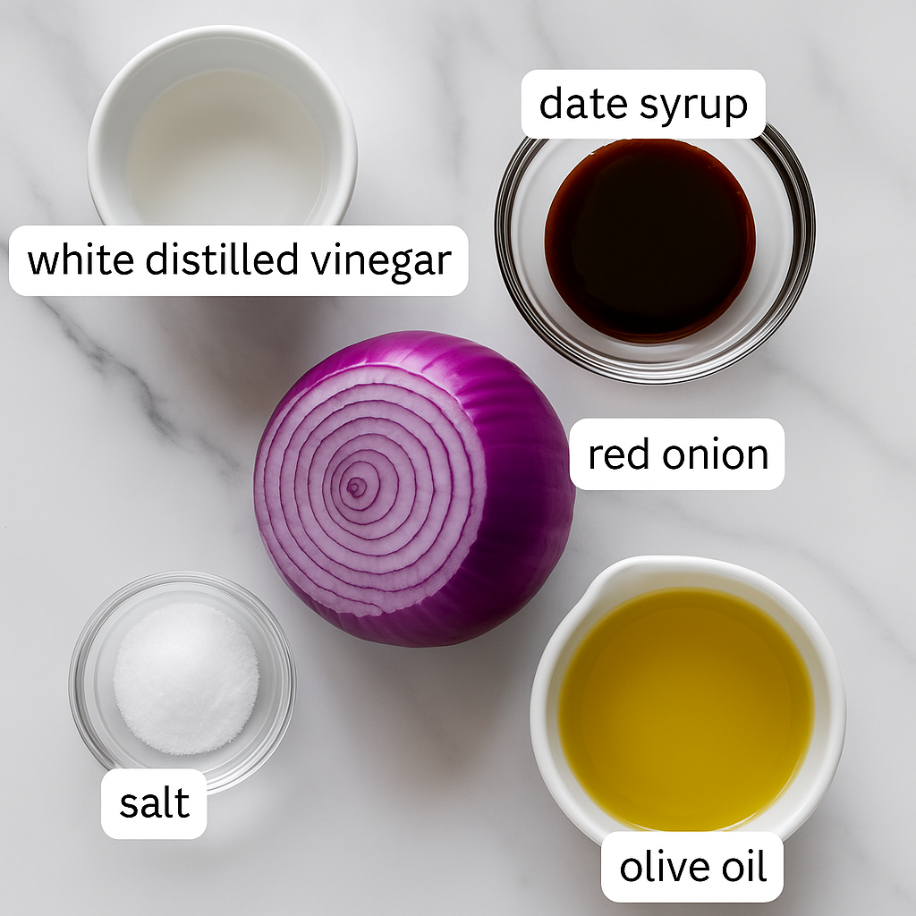Ingredients for marinated red onions