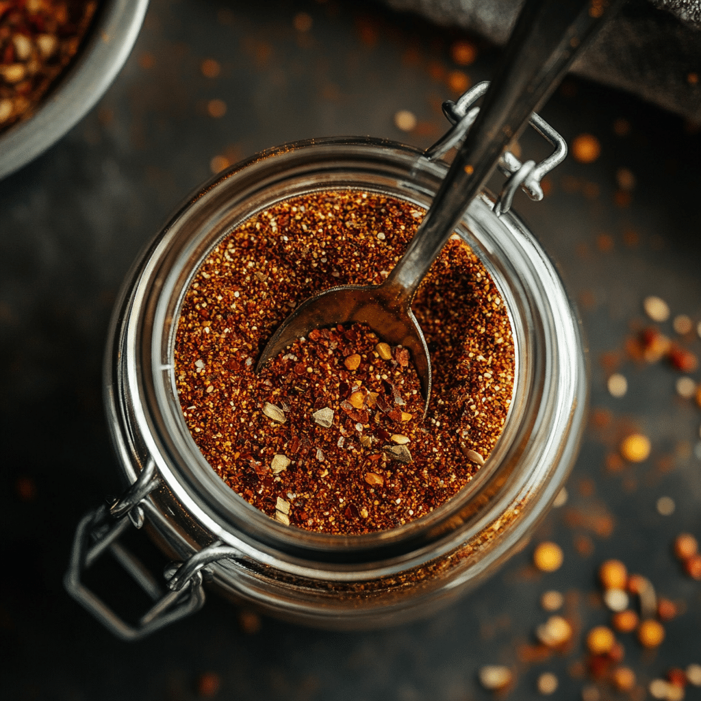 Mild taco seasoning in glass jar