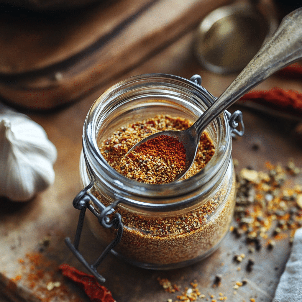 Mild taco seasoning in glass jar