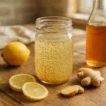 Natural Mounjaro recipe drink with ginger and lemon