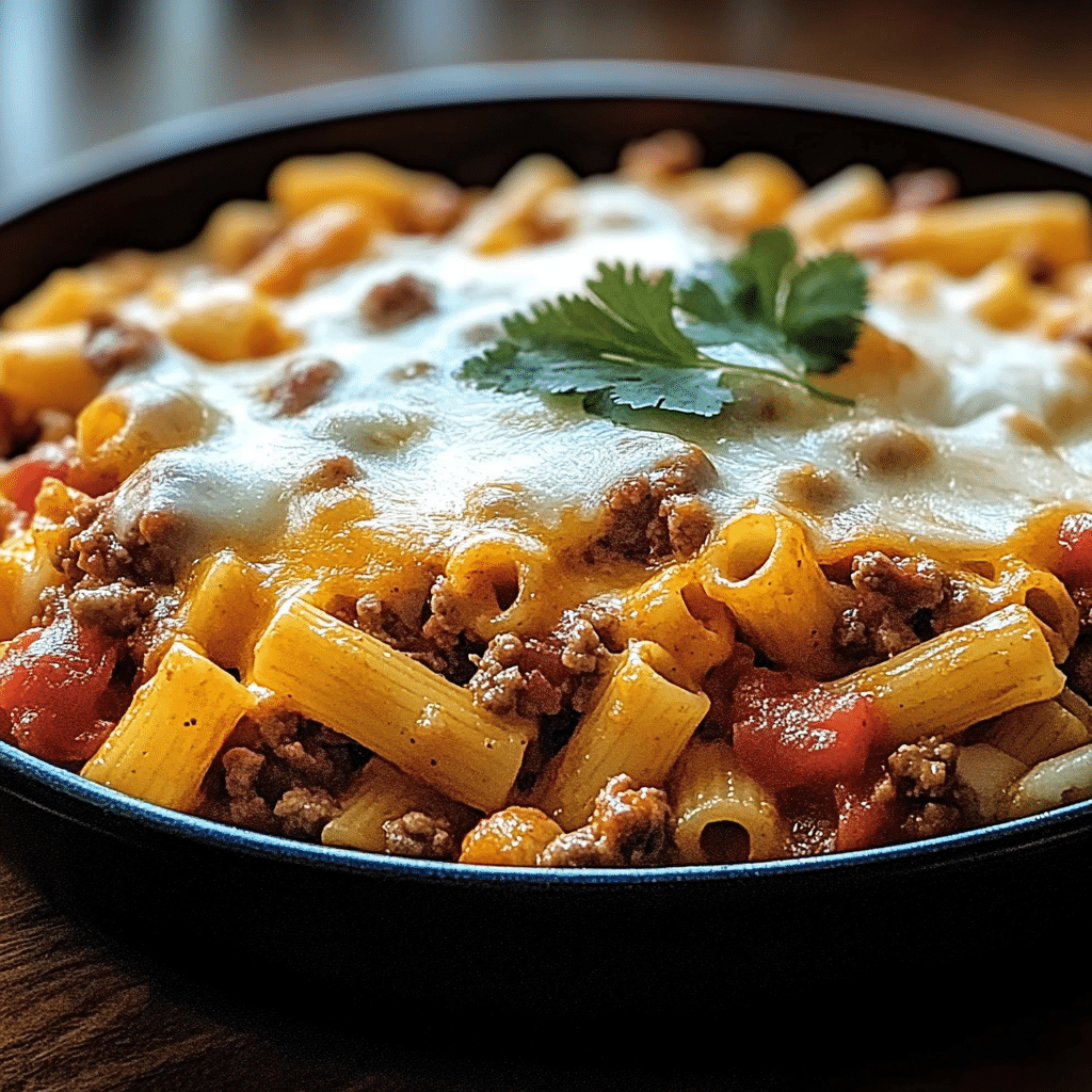 one pan cheesy taco pasta bake