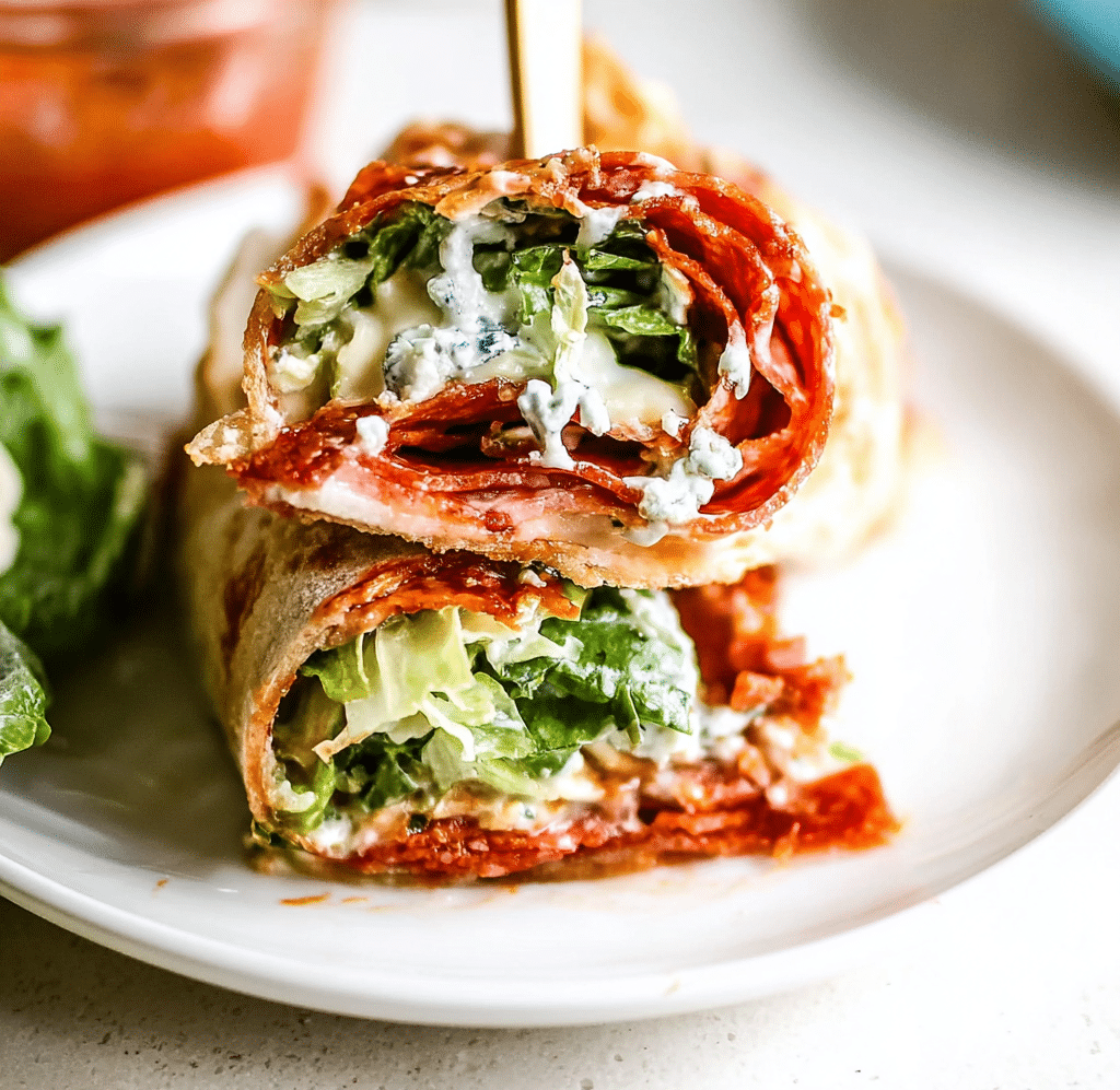Pepperoni Pizza Caesar Wraps