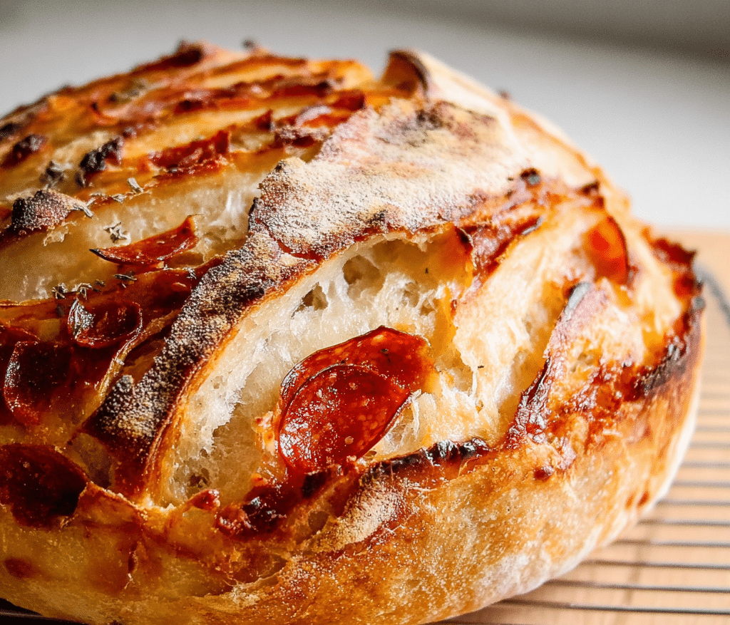 Pepperoni Pizza Sourdough Bread Recipe