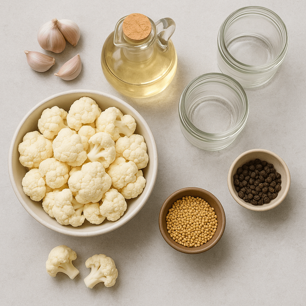 ingredients for pickled cauliflower recipe
