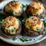 Longhorn stuffed mushrooms served