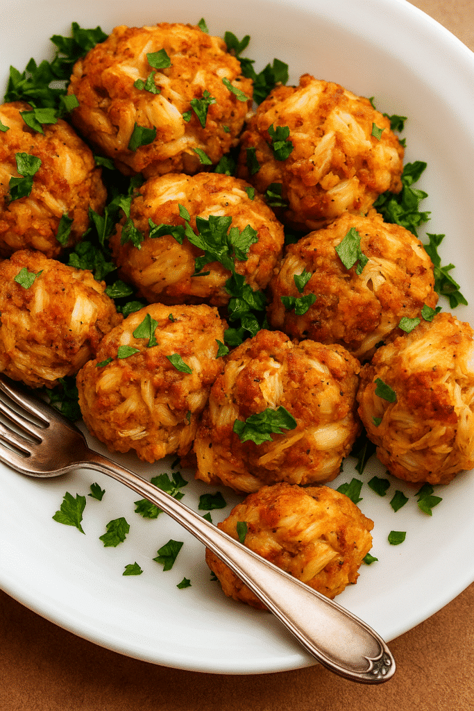 serving crab balls with dips