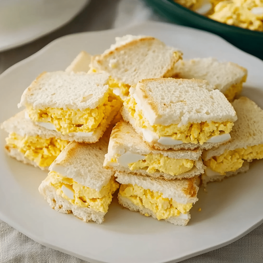 Masters egg salad sandwiches served for picnic