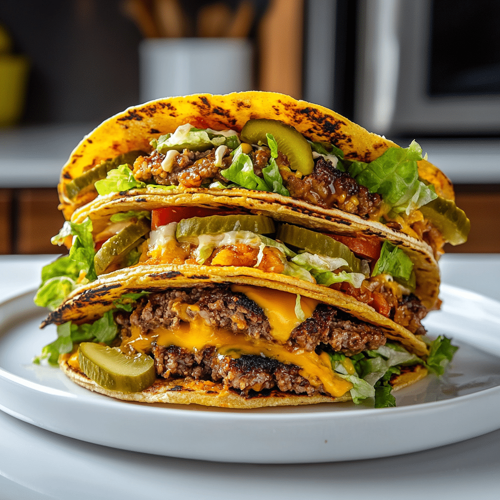 Smash burger tacos