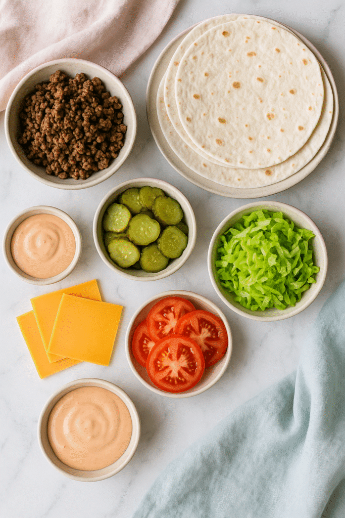 Smash burger taco ingredients