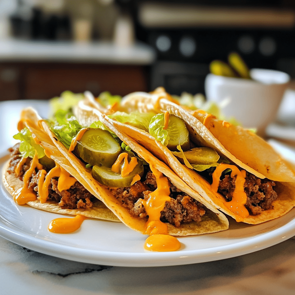 Served smash burger tacos