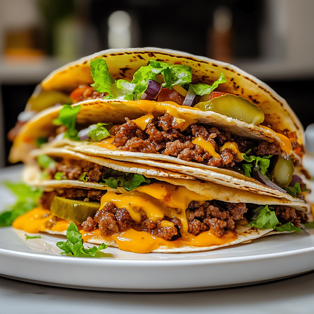 Smash burger tacos