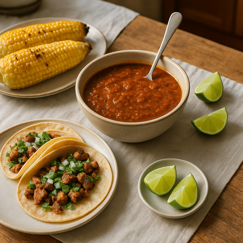 smoky salsa roja served with tacos