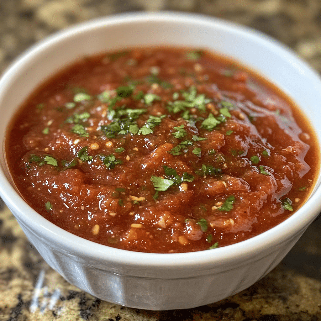smoky salsa roja in a bowl