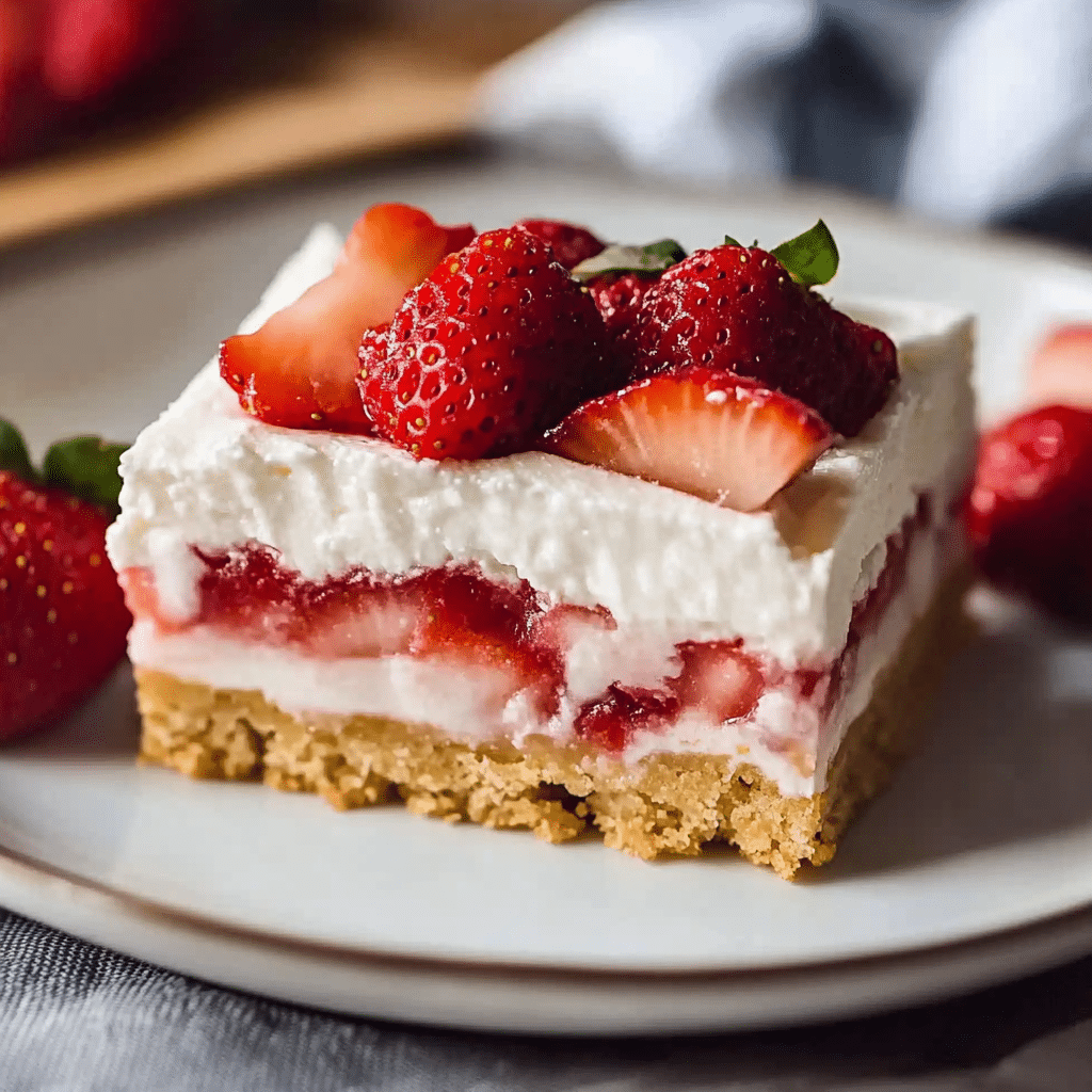 Strawberry Shortcake Icebox Bars – Cool, Creamy, and No-Bake Delicious