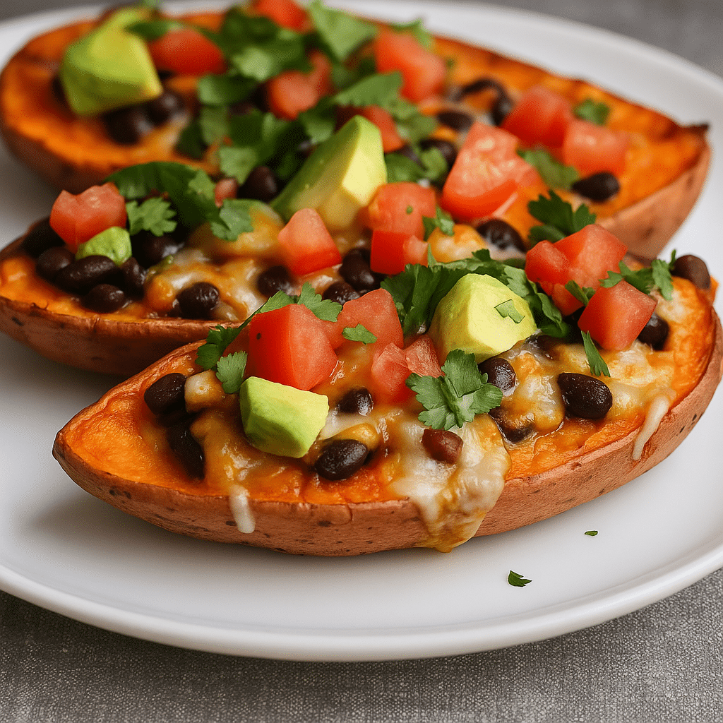 Sweet Potato Nacho Boats