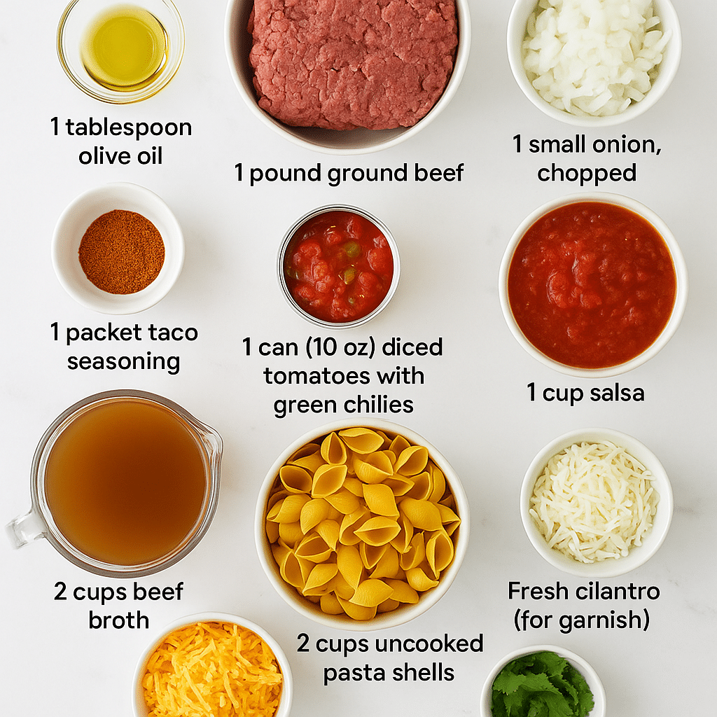 taco pasta bake ingredients