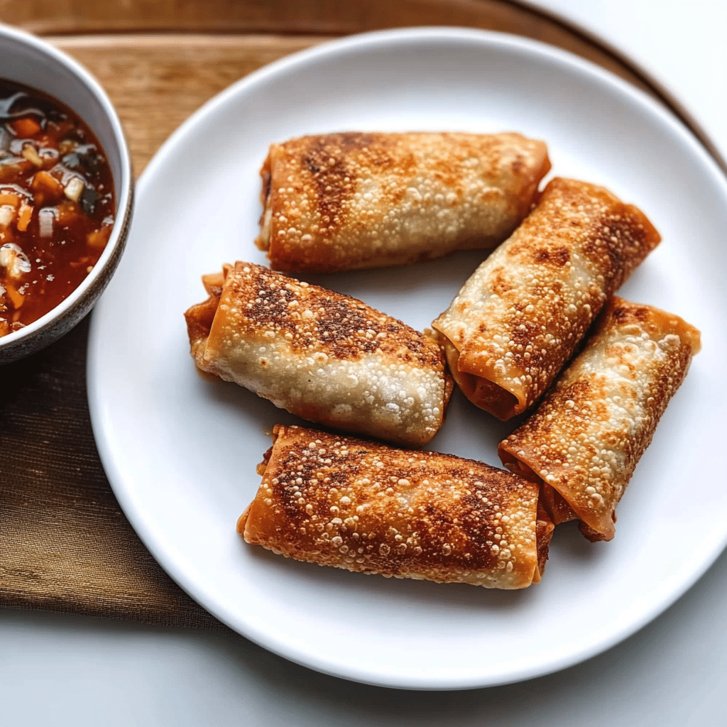 vegetable egg roll recipe crispy top view