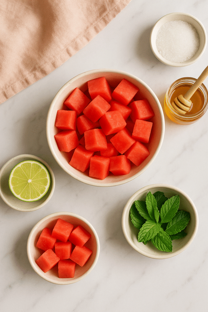 Ingredients for watermelon sorbet