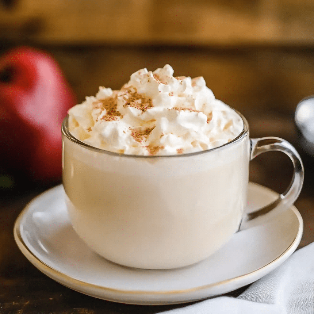 white chocolate mocha in cozy mug
