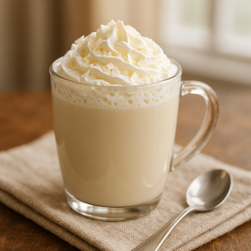 white chocolate mocha with whipped cream