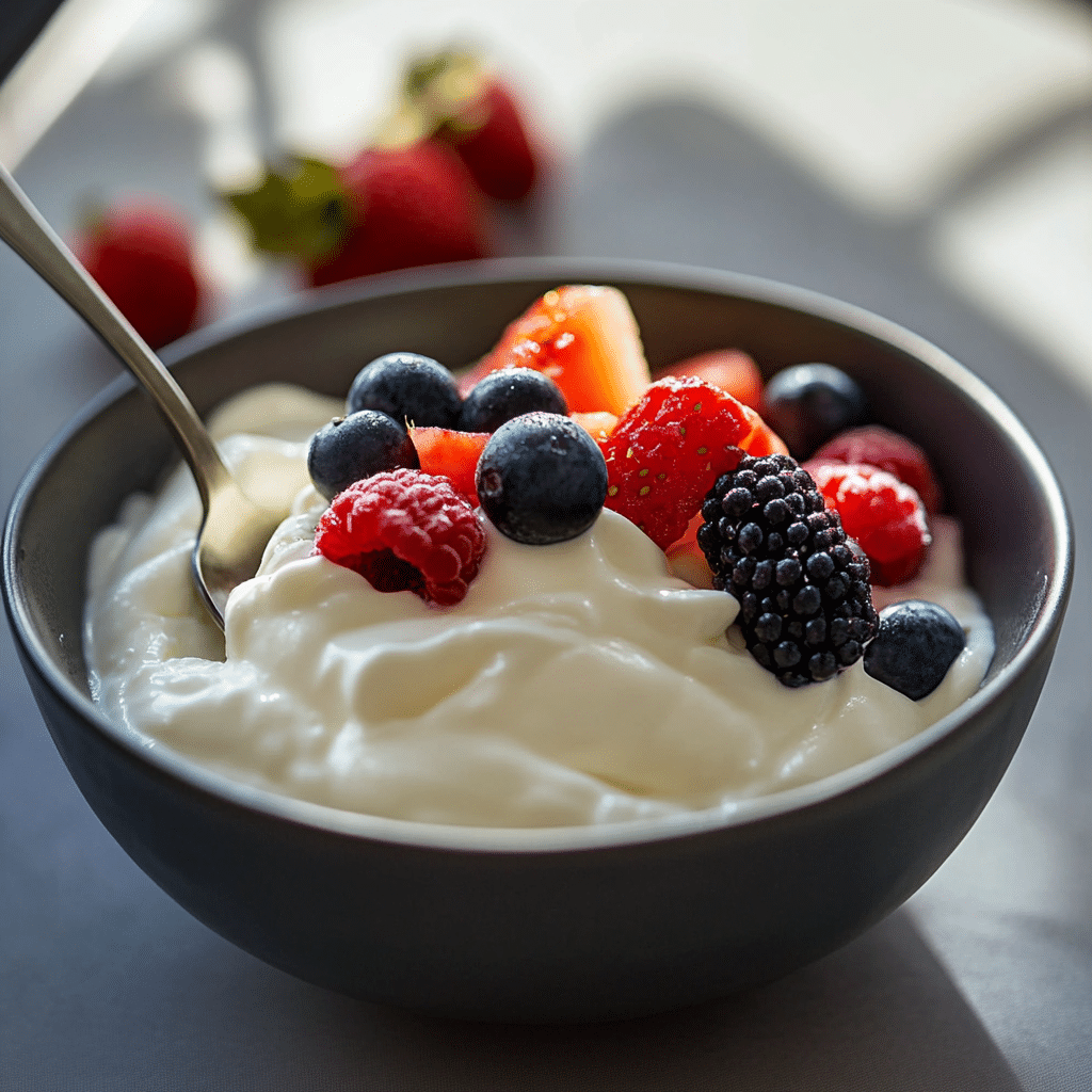 Best fluffy yogurt recipe with fruit toppings