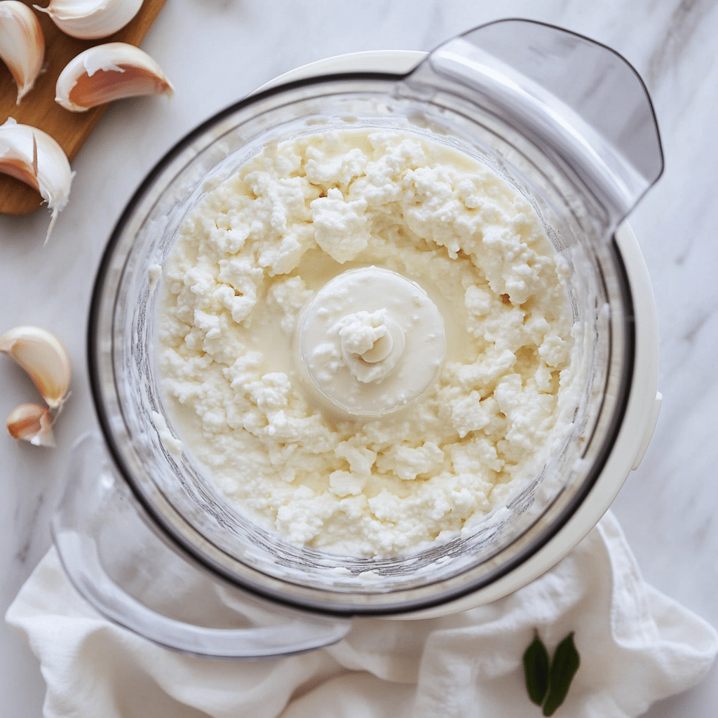 Blending cottage cheese for sauce