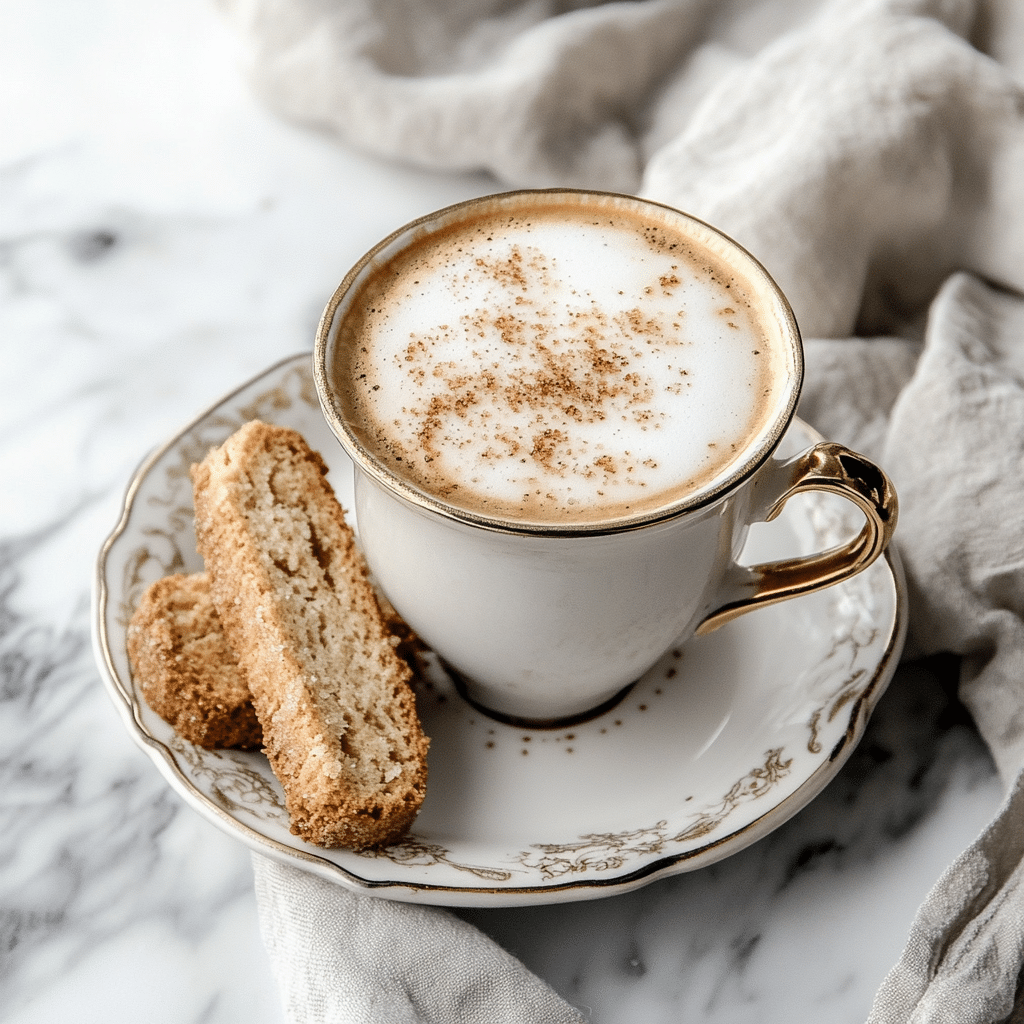 brown sugar latte recipe served with biscotti