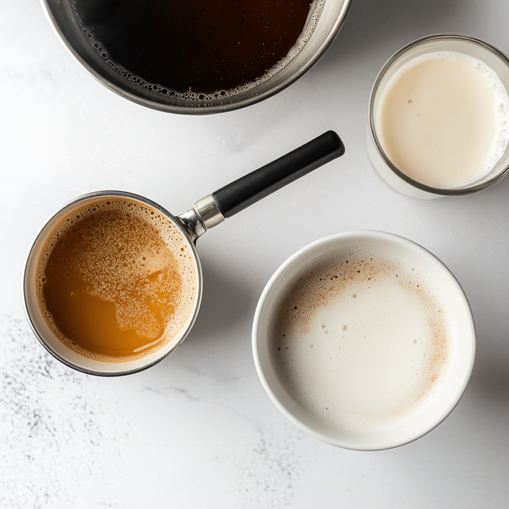 step-by-step making brown sugar latte