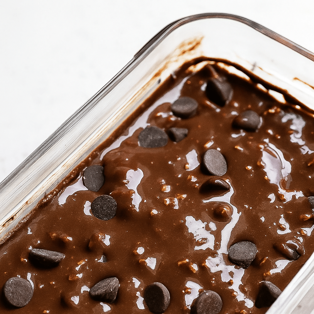Cottage cheese lava cake batter ready to microwave