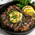 Cowboy butter for steak on grilled ribeye