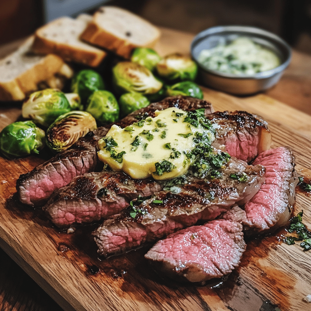 Serving cowboy butter steak