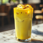 Iced Golden Milk Latte in a tall glass