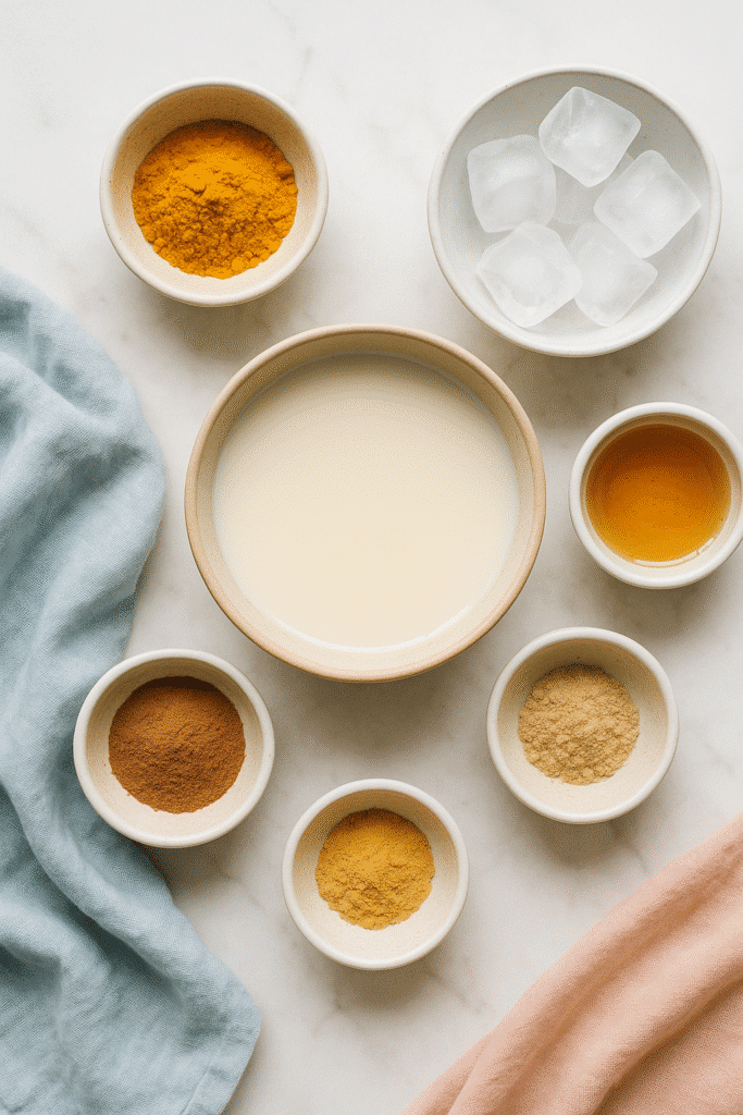 Ingredients for Iced Golden Milk Latte