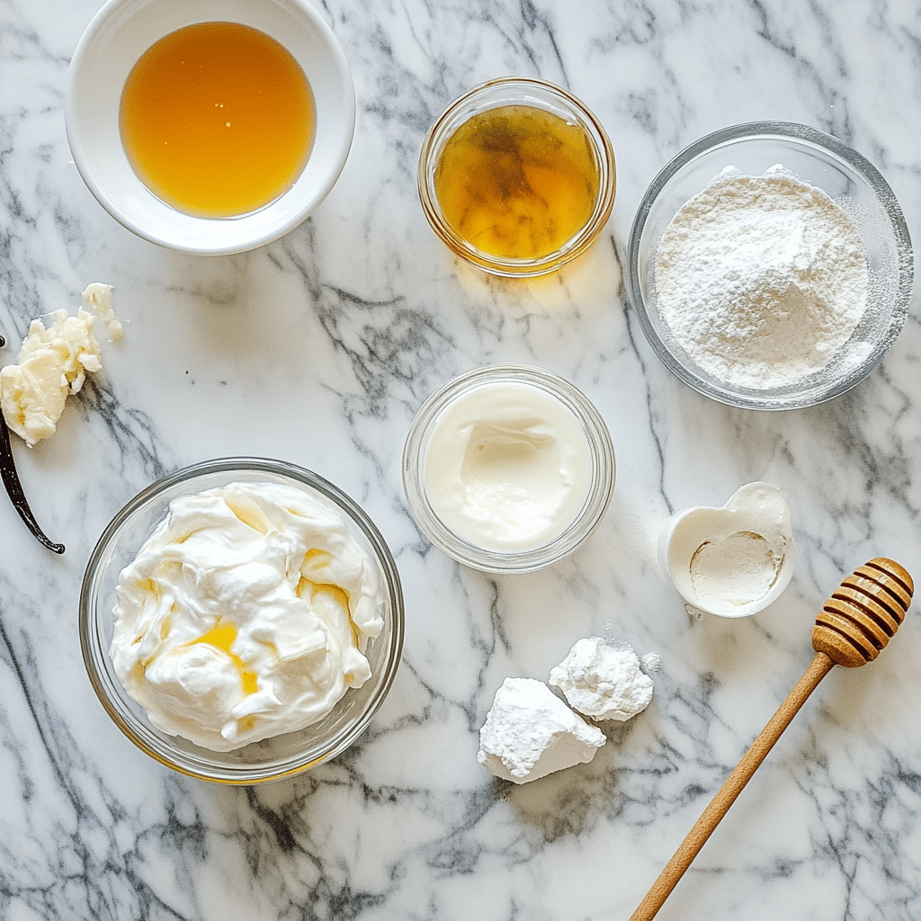 Ingredients for fluffy yogurt recipe