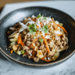 Keto egg roll in a bowl served fresh