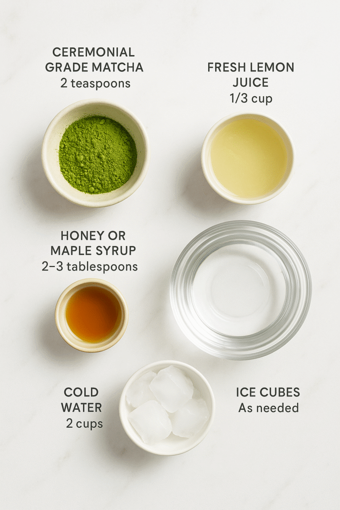 Matcha Lemonade ingredients