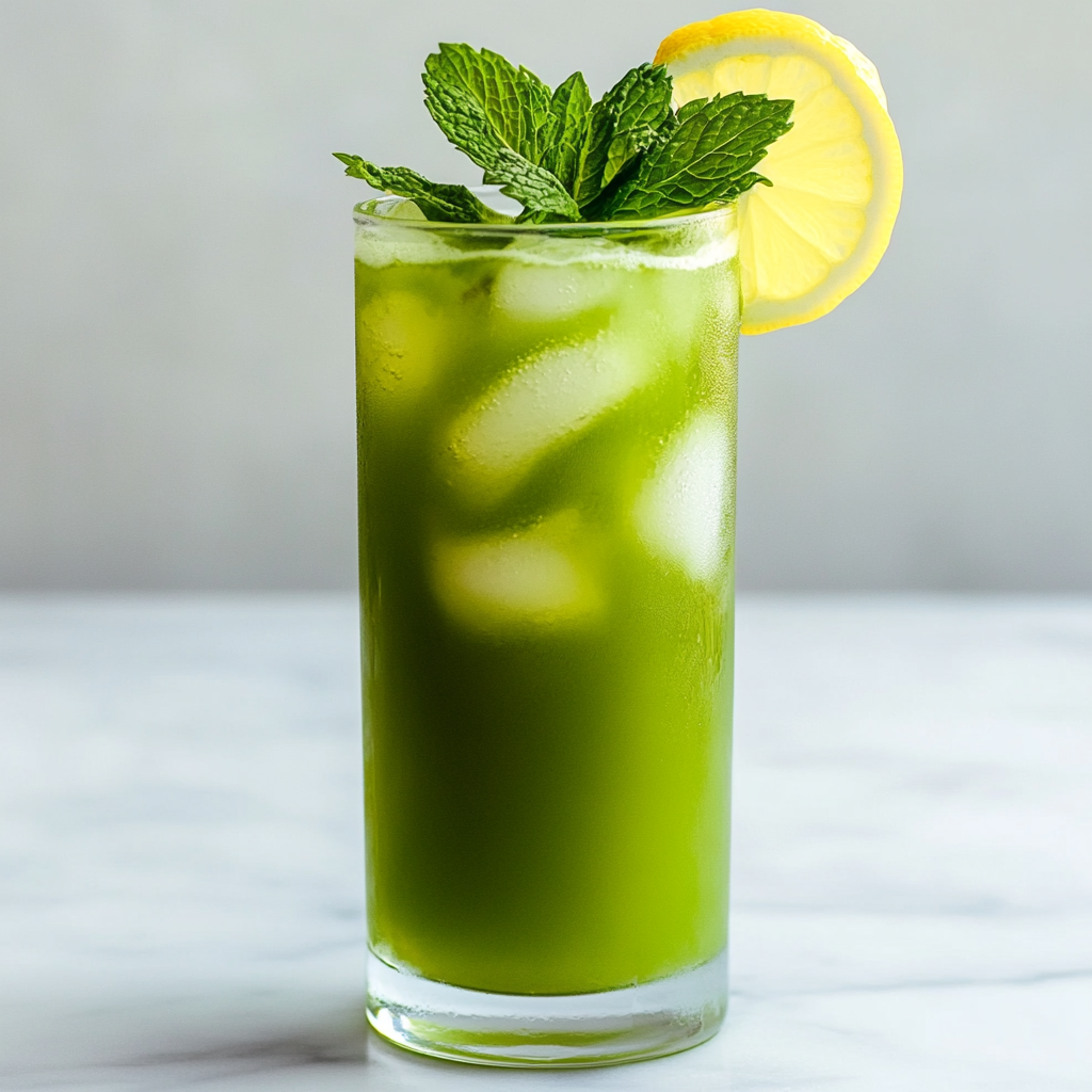 Matcha Lemonade in a glass