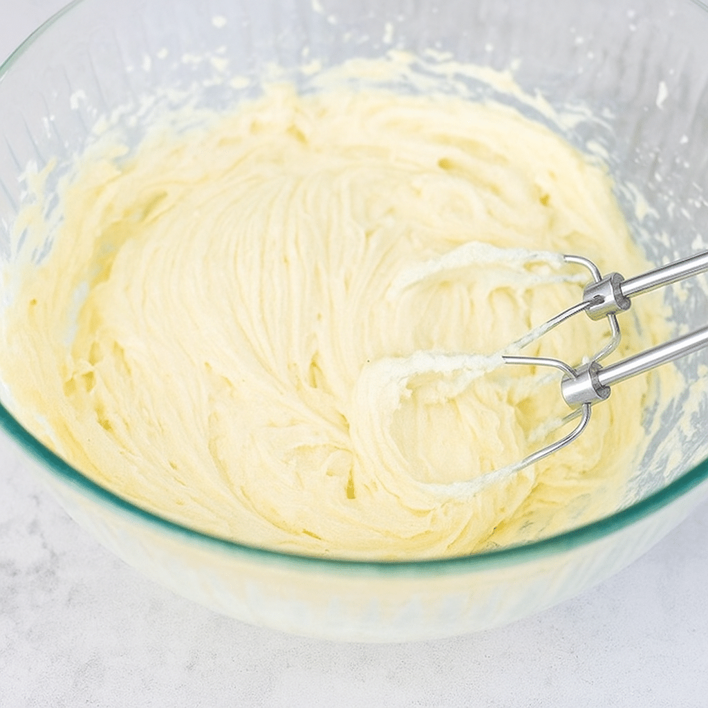 mixing cream cheese and sour cream for grape salad