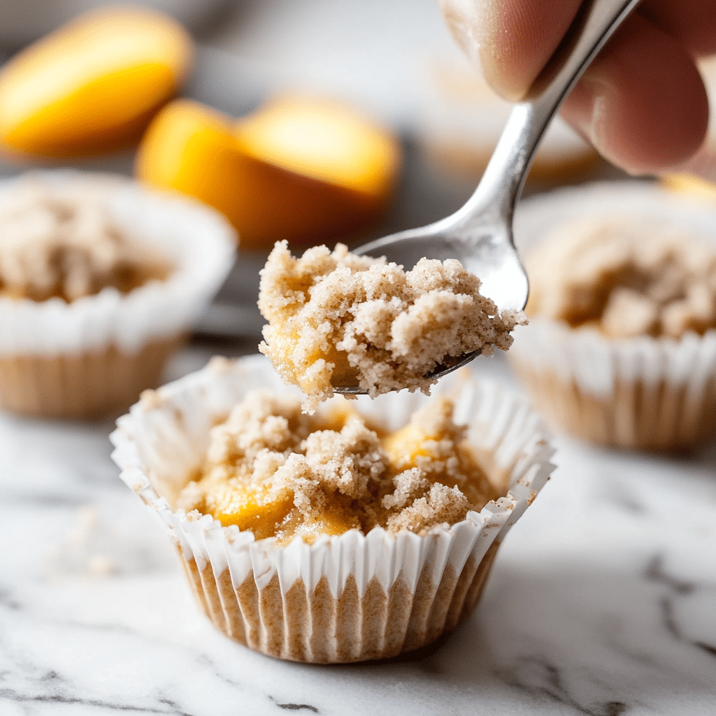 batter with crumb topping in muffin tins